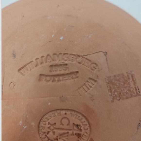 Vintage 1995 Colonial Williamsburg Redware Mocha Slipware Bowl 8" Terracotta - Picture 4 of 6